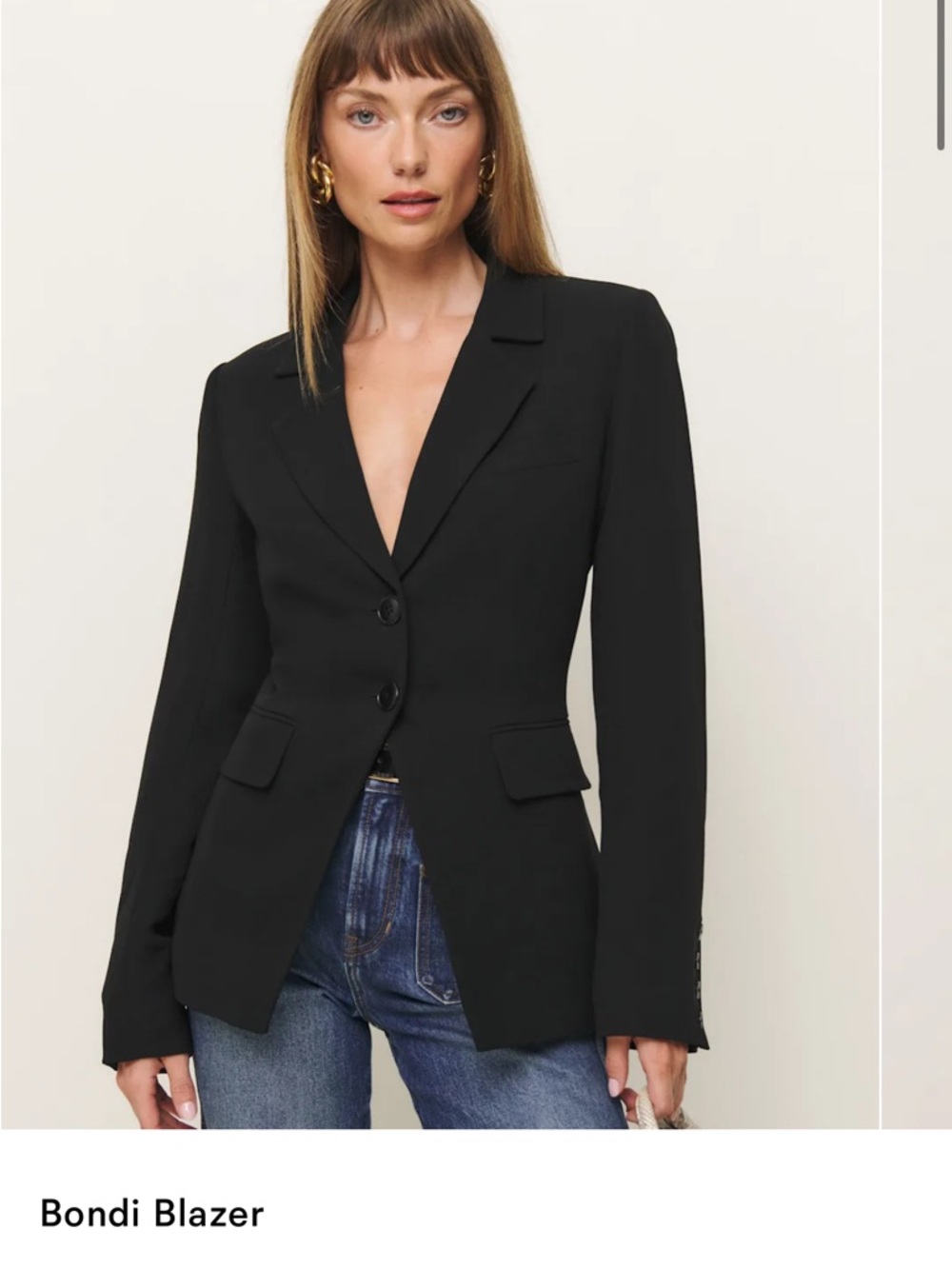 Reformation Black Bondi Tailored Blazer